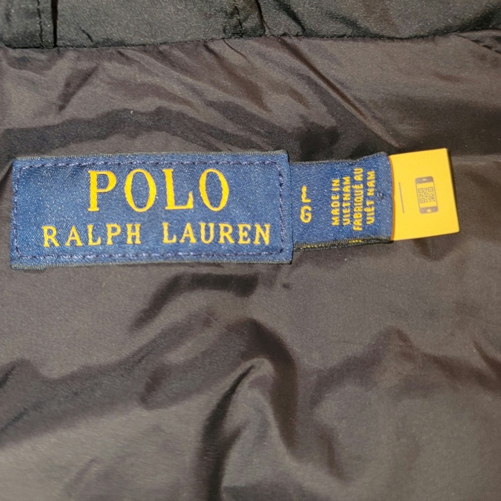 Polo Ralph Lauren Black Lightwight Packable Puffer Jacket Gold-tone Zipper L - Picture 11 of 16
